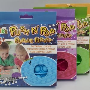 Push N Pop Bubble Fidget Stress Relief Toy 4 Pack